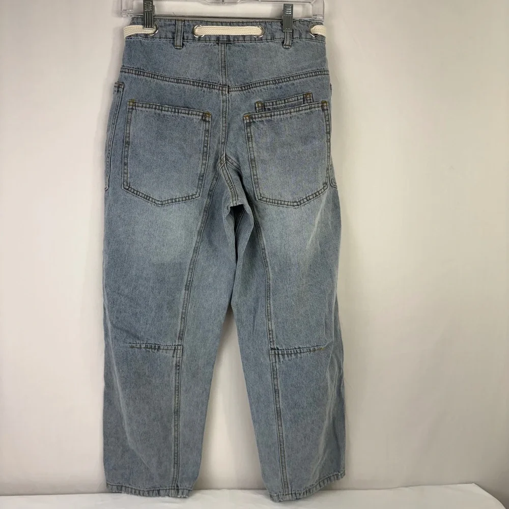 Cali 1850 Barrel Cropped Mid Rise Button Fly Denim‎ Jeans Women's Size 3 (26x25)